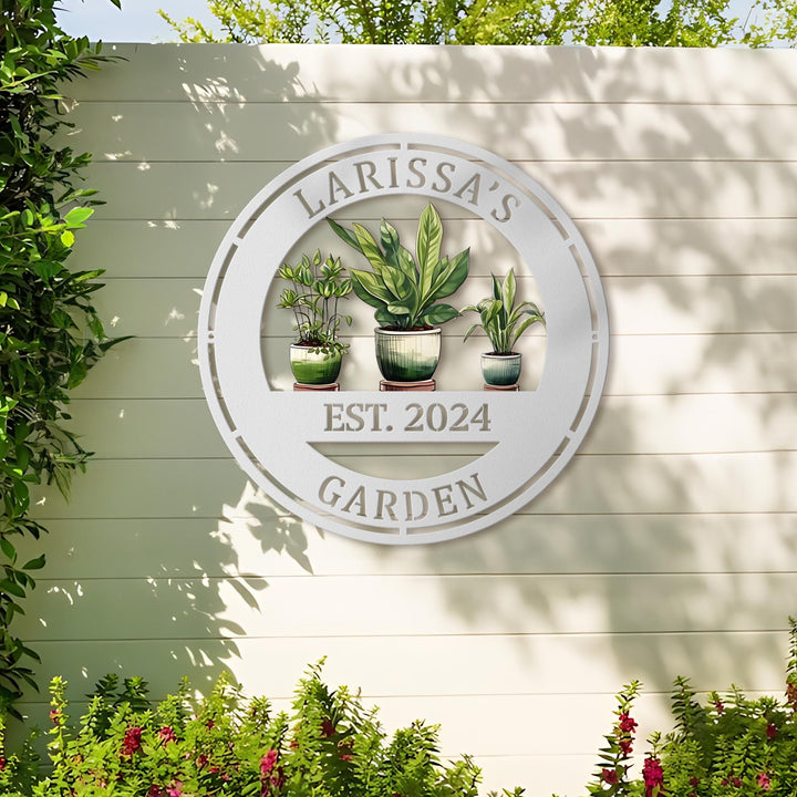Personalized Garden Print Metal Name Sign, Custom Metal Hanging Garden Sign, Custom Metal Gardening Gift, Mothers Day Gift, Gift for Mom