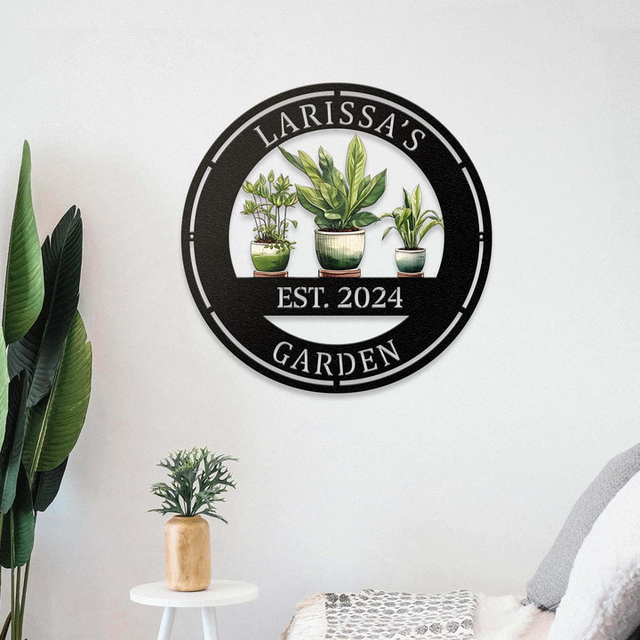 Personalized Garden Print Metal Name Sign, Custom Metal Hanging Garden Sign, Custom Metal Gardening Gift, Mothers Day Gift, Gift for Mom