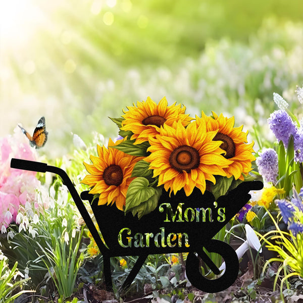 Custom Sunflower Flower Memorial Stake, Floral Stake Metal Sign, Personalized Florist Outdoor Stake, Nature Garden Stake, Yard Metal Stake