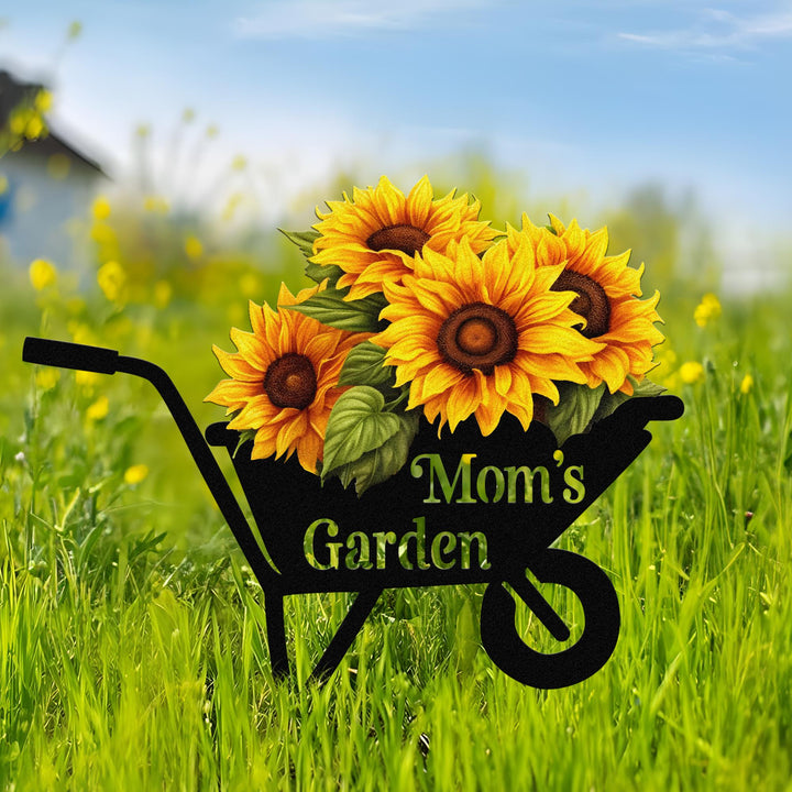 Custom Sunflower Flower Memorial Stake, Floral Stake Metal Sign, Personalized Florist Outdoor Stake, Nature Garden Stake, Yard Metal Stake