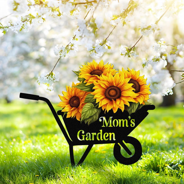 Custom Sunflower Flower Memorial Stake, Floral Stake Metal Sign, Personalized Florist Outdoor Stake, Nature Garden Stake, Yard Metal Stake