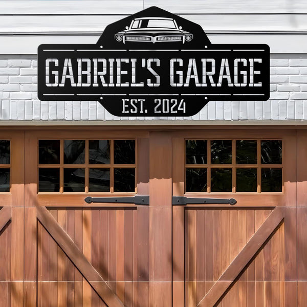 Personalized Garage Sign, Custom Garage Signs, Metal LED Garage Signs, Personalized Garage Hanging sign, Father’s Day Gift, Wall Art For Dad