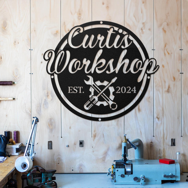 Dad's Workshop, Gift For Dad, Papas Work Shop Metal Sign, Garage Sign, Shop Sign For Dad Fathers Day Gift, Gift for Dad, Gift for Grandpa