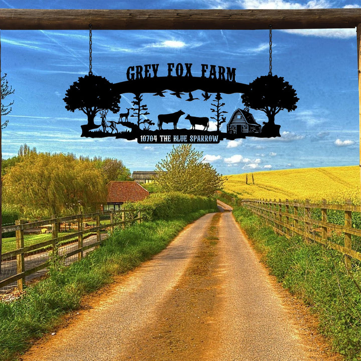 Custom Ranch House Metal Sign, Personalized Farmhouse Unique Metal Name, Ranch Name Metal Sign, Best Anniversary Gift, Family Gift,Farm Sign
