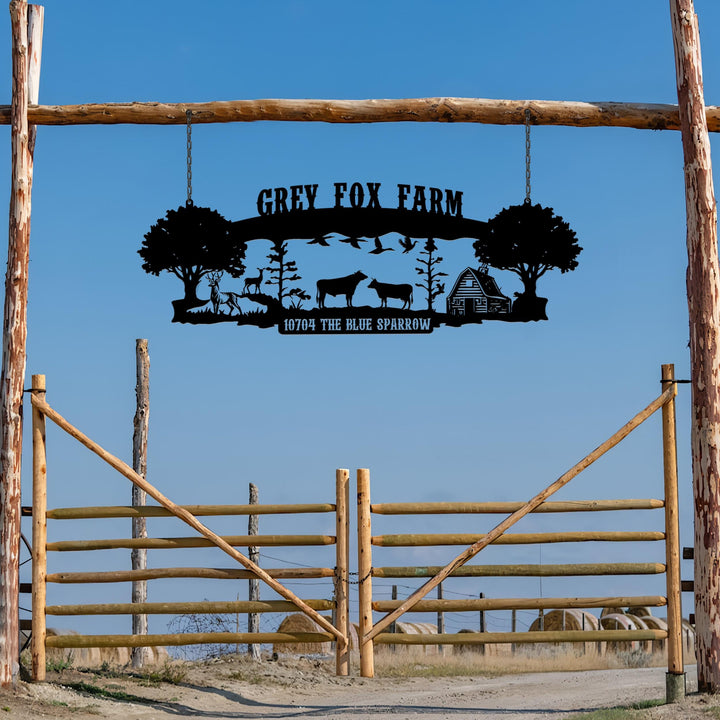 Custom Ranch House Metal Sign, Personalized Farmhouse Unique Metal Name, Ranch Name Metal Sign, Best Anniversary Gift, Family Gift,Farm Sign