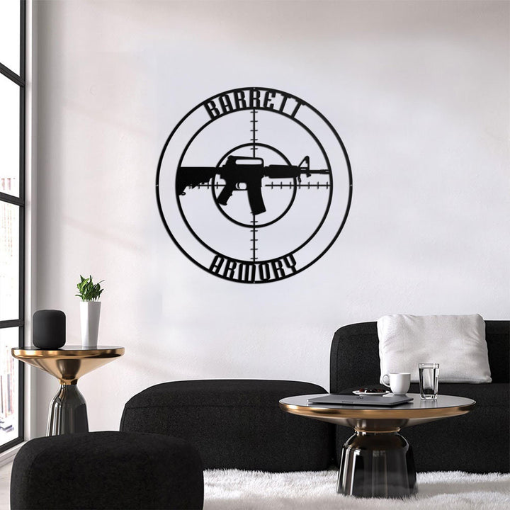 Personalized Gun Metal Sign - Gun Owner Gift - Armory Decor - 2nd Amendment - Army Gift - Veteran Gift - AR-15 - Gun Metal Sign - Gun Gift