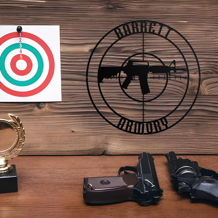 Personalized Gun Metal Sign - Gun Owner Gift - Armory Decor - 2nd Amendment - Army Gift - Veteran Gift - AR-15 - Gun Metal Sign - Gun Gift