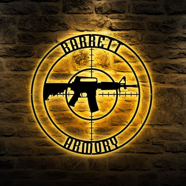 Personalized Gun Metal Sign - Gun Owner Gift - Armory Decor - 2nd Amendment - Army Gift - Veteran Gift - AR-15 - Gun Metal Sign - Gun Gift