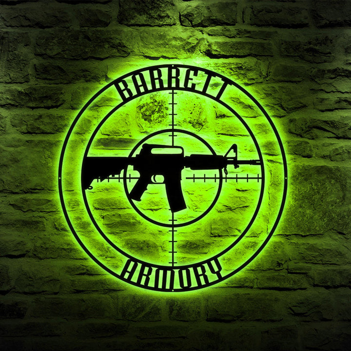 Personalized Gun Metal Sign - Gun Owner Gift - Armory Decor - 2nd Amendment - Army Gift - Veteran Gift - AR-15 - Gun Metal Sign - Gun Gift