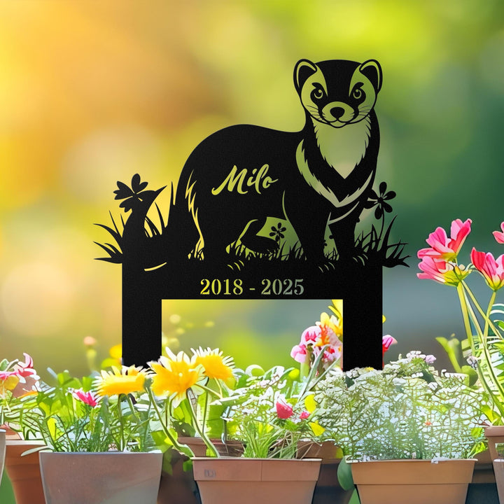 Custom Ferret Memorial Stake, Personalized Ferret Grave Marker Ferret Sign for Garden Ferret Name Sign Ferret Lover Gift In Memory of Ferret