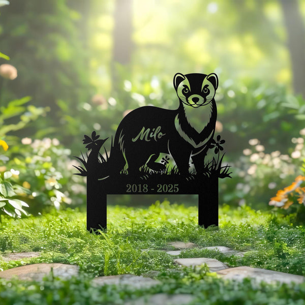 Custom Ferret Memorial Stake, Personalized Ferret Grave Marker Ferret Sign for Garden Ferret Name Sign Ferret Lover Gift In Memory of Ferret