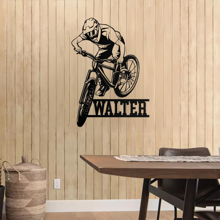 Personalized BMX Bike Metal Wall Art Sign LED Light, Custom Bicycle Racing Name Sign, Biker Name Sign Home Decor, Birthday Gift, Biker Gift