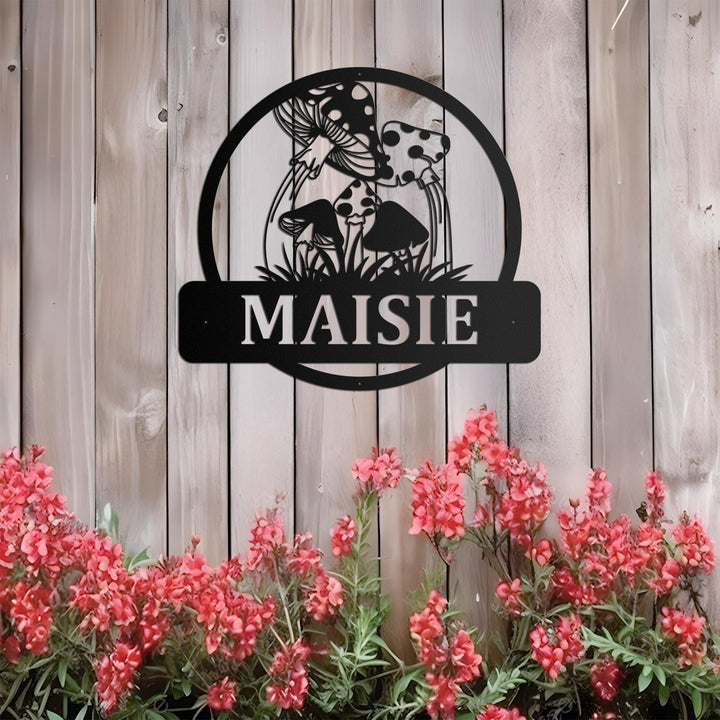 Personalized Mushrooms Monogram Metal Sign Art, Custom Mushrooms Metal Sign, Mushrooms Sign Decoration For Living Room, Led Mushrooms sign