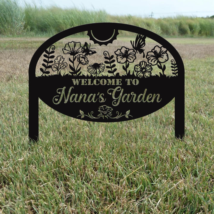 Personalized Garden Sign Custom Garden Name Sign Metal Garden Sign for Outdoor Yard Sign Garden Decor Stakes, Lawn Signs, Flower Sign Plaque