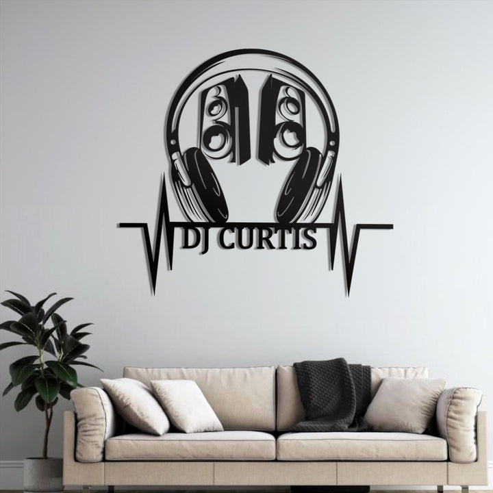 Custom DJ Metal Wall Art LED Light, Custom DJ Player Metal Sign, Gifts for dj, Disc Jockey gift, Music Lovers Gift, Room Decor Gift For Man