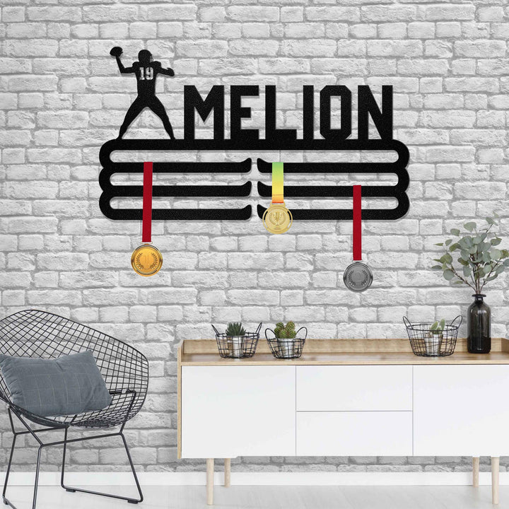 Personalized Name Medal Hanger Monogram,American Football Medal Hanger,Football Medal Holder, Medal Display,Awards Sports Medal Hanging Sign