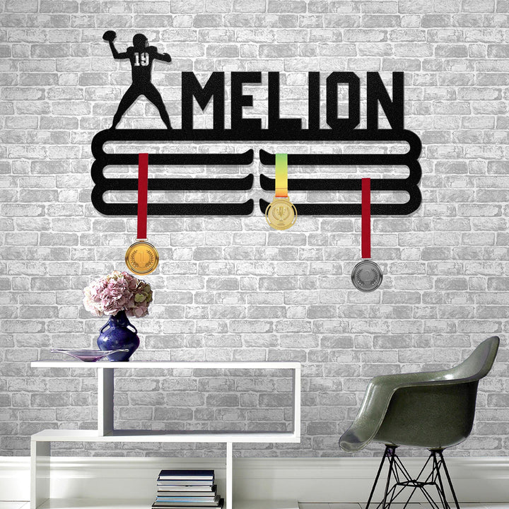 Personalized Name Medal Hanger Monogram,American Football Medal Hanger,Football Medal Holder, Medal Display,Awards Sports Medal Hanging Sign