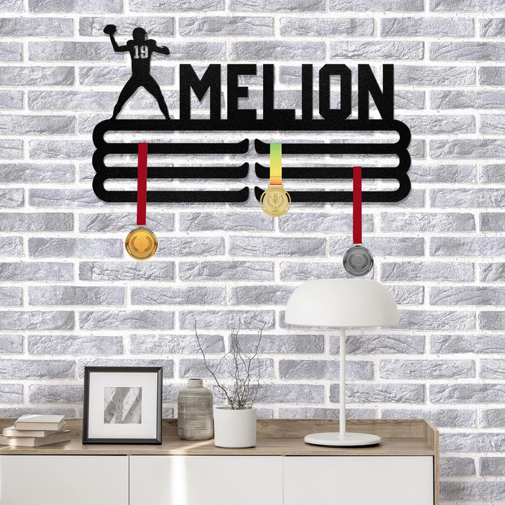 Personalized Name Medal Hanger Monogram,American Football Medal Hanger,Football Medal Holder, Medal Display,Awards Sports Medal Hanging Sign