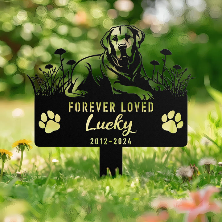 Personalized Labrador Retriever Memorial Stake, Custom Dog Grave Marker, Metal Pet Remembrance Sign, Sympathy Sign, Dog Loss Gift