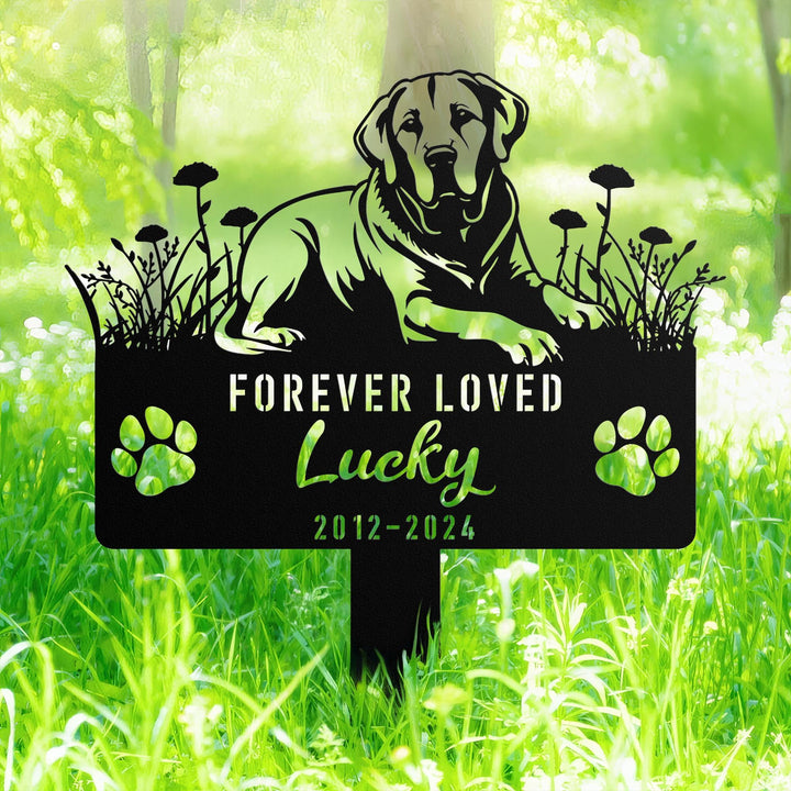 Personalized Labrador Retriever Memorial Stake, Custom Dog Grave Marker, Metal Pet Remembrance Sign, Sympathy Sign, Dog Loss Gift