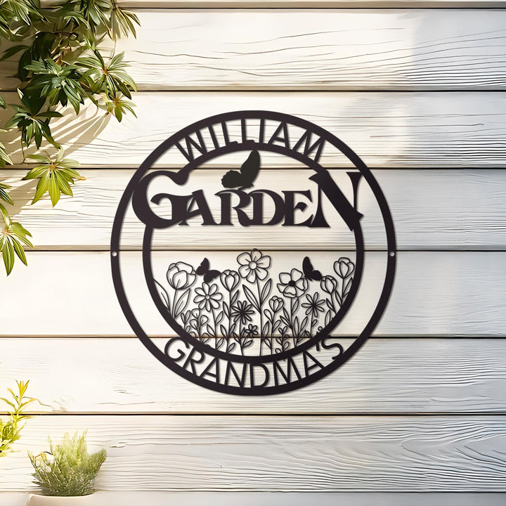 Personalized Garden Metal Sign, Custom Metal Garden Flower Sign, Metal Yard Art, Outdoor Decor, Gardener Name Sign, Gift For Mom,Mothers Day