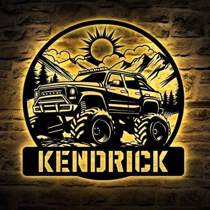 Custom Offroad Jeep Metal Sign - Personalized 4x4 Outdoor Decor, Rustic Adventure Wall Art, Unique Gift for Jeep Enthusiasts, Durable Sign