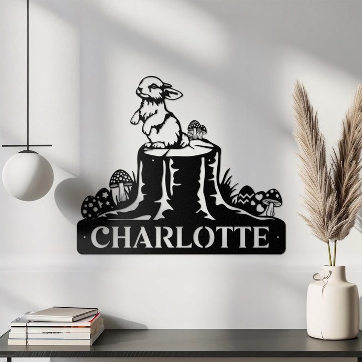 Easter Wall Decor, Modern Easter Bunny Wall Hanging, Bunny Metal Wall Art, Cute Easter Metal Sign, Minimalist Metal Line Art Easter Egg Gift