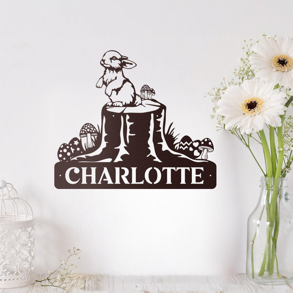 Easter Wall Decor, Modern Easter Bunny Wall Hanging, Bunny Metal Wall Art, Cute Easter Metal Sign, Minimalist Metal Line Art Easter Egg Gift