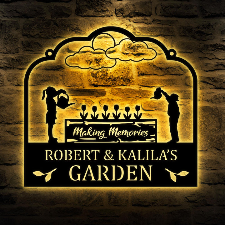 Custom Family Garden Sign, Personalized Gift for Grandparents Garden, Gardener Gift, Garden Name Sign, Outdoor Yard Sign, Mothers Day Gift