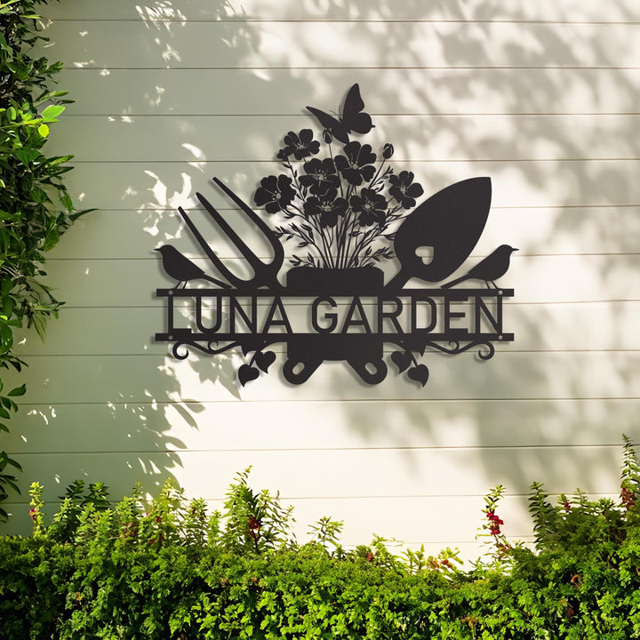Personalized Garden Tool Metal Wall Art, Custom Hanging Garden Decor, Garden Name Sign, Outdoor Yard Gifts, Grandma Decoration, Mothers Day