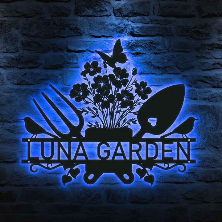 Personalized Garden Tool Metal Wall Art, Custom Hanging Garden Decor, Garden Name Sign, Outdoor Yard Gifts, Grandma Decoration, Mothers Day