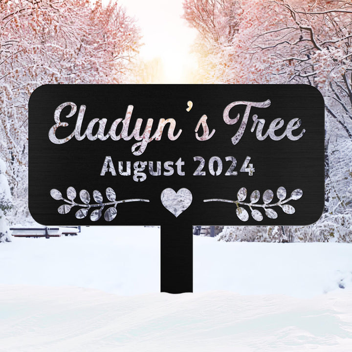 Personalized Memorial Tree Sign With Stake,Custom Tree Metal Garden Marker,Tree Garden Sign,Tree Plaque Marker,Metal Name Plate,Tree Decor