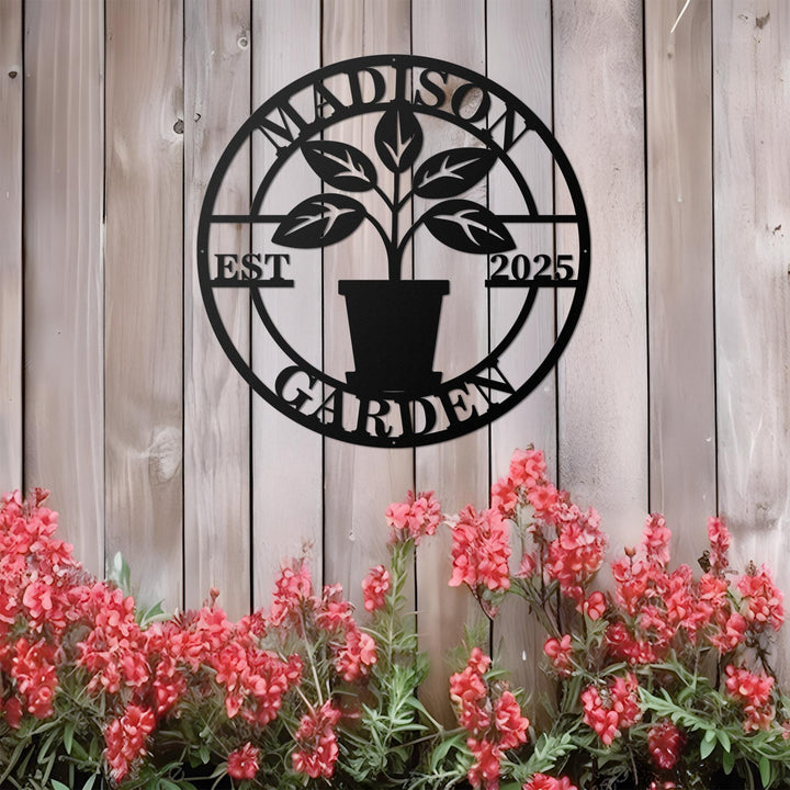 Personalized Metal Garden Sign, Tree Pot Sign, Garden Stake, Gardener Decor, Outdoor Garden Sign,Greenhouse Sign,Gardening Gift,Gift For Mom