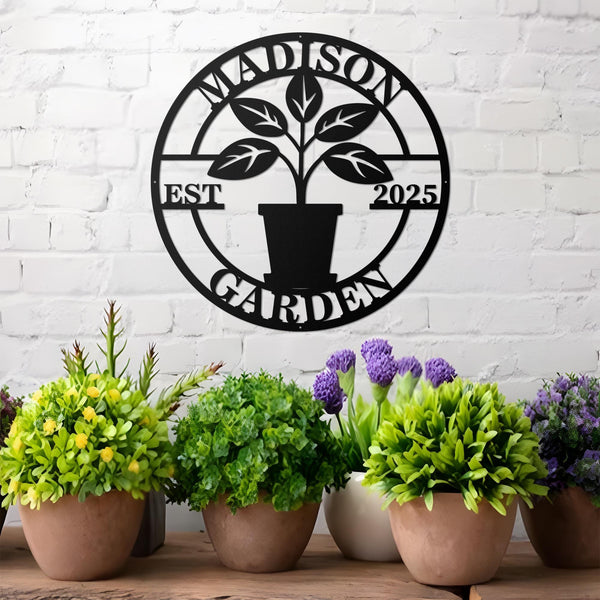 Personalized Metal Garden Sign, Tree Pot Sign, Garden Stake, Gardener Decor, Outdoor Garden Sign,Greenhouse Sign,Gardening Gift,Gift For Mom