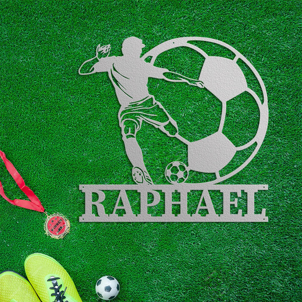 Personalized Soccer Name Sign, Metal Wall Art, Custom Soccer Name Sign, Sports Name Sign, Gift For Soccer Football Players, Sports Wall Art