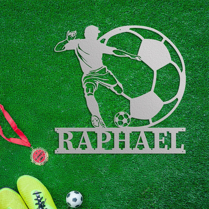 Personalized Soccer Name Sign, Metal Wall Art, Custom Soccer Name Sign, Sports Name Sign, Gift For Soccer Football Players, Sports Wall Art