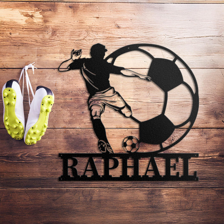 Personalized Soccer Name Sign, Metal Wall Art, Custom Soccer Name Sign, Sports Name Sign, Gift For Soccer Football Players, Sports Wall Art
