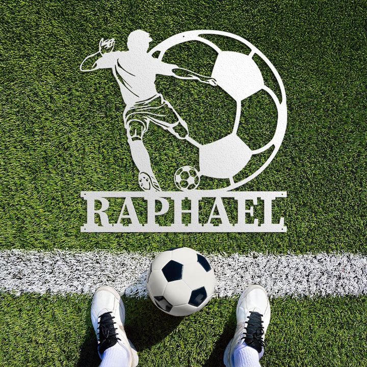 Personalized Soccer Name Sign, Metal Wall Art, Custom Soccer Name Sign, Sports Name Sign, Gift For Soccer Football Players, Sports Wall Art