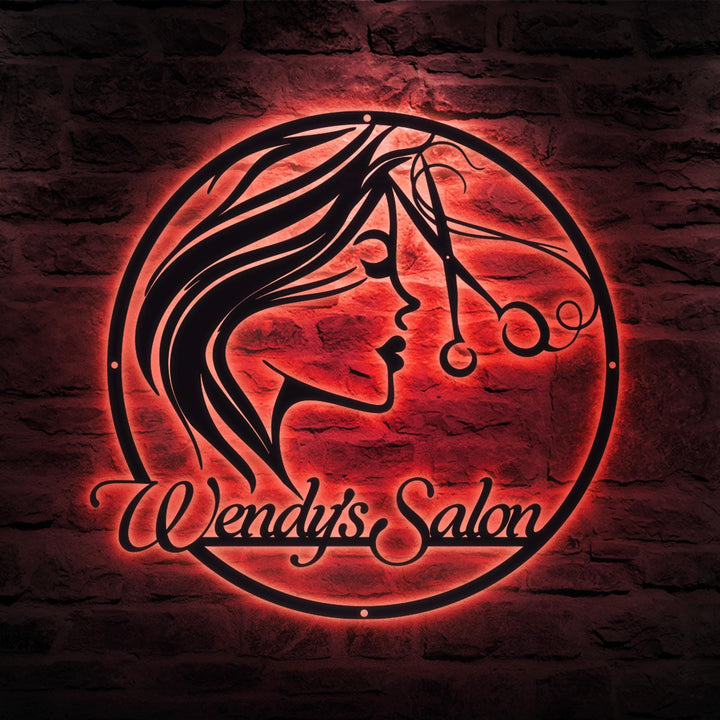Personalized Hair Salon Metal Sign, Custom Stylist Name Sign, Hairdresser Wall Art, Beauty Salon Decor, Barber Shop Sign, Hairstylist Gift