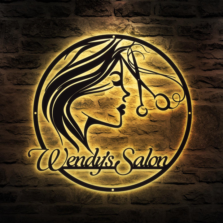 Personalized Hair Salon Metal Sign, Custom Stylist Name Sign, Hairdresser Wall Art, Beauty Salon Decor, Barber Shop Sign, Hairstylist Gift