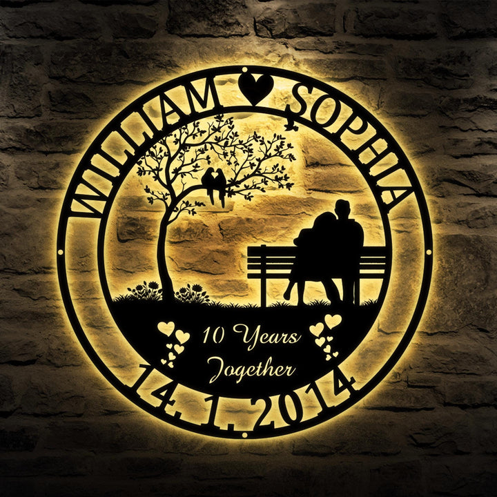 Custom Wedding Anniversary Gift For Couple, Custom Couple Metal Sign, Wedding Gift, Gift For Couple, Family Name Sign, Gift For Husband Wife