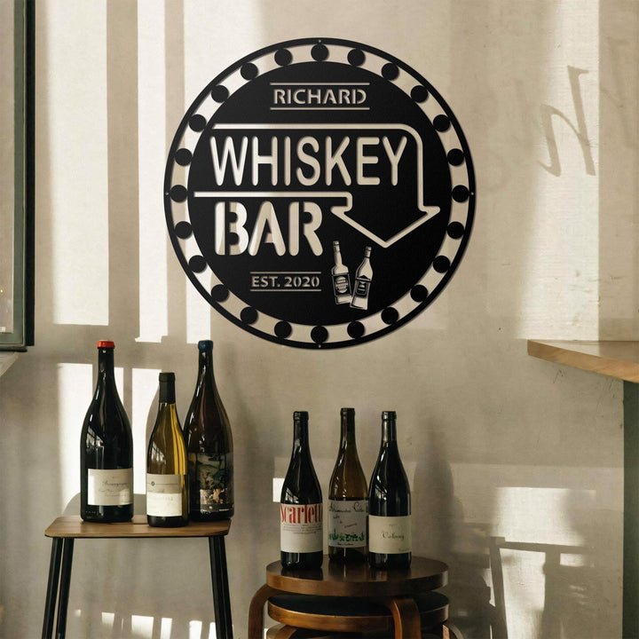 The Bar LED Sign Personalized Metal Sign Home Bar Sign Cabin Family Name Sign Man Cave Sign Bar Decor LED Metal Bar Sign Outdoor Kitchen Bar