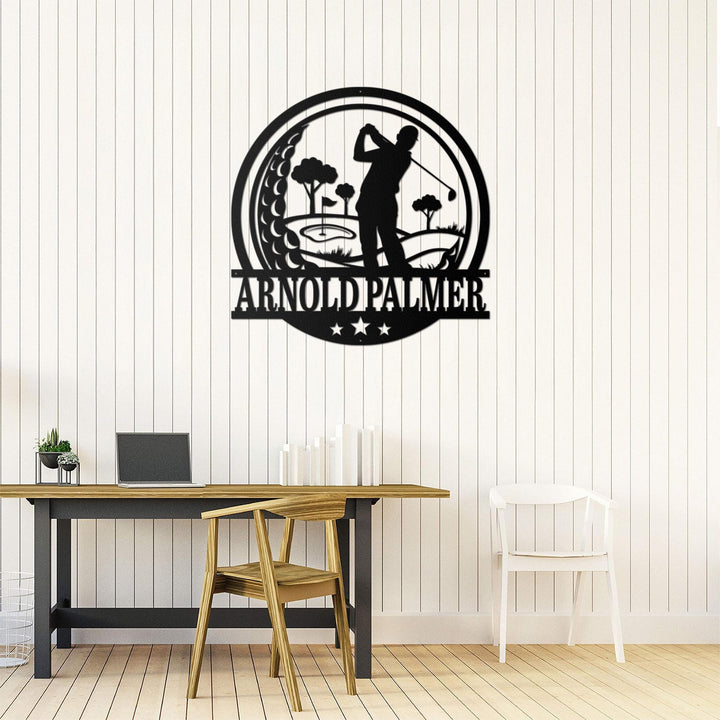 Personalized Golf Metal Sign with LED Lights, CustomGolfer Name Sign, Father's Day Gift, Golf Decor for Men, Gift for Golfers, Golfing Sign