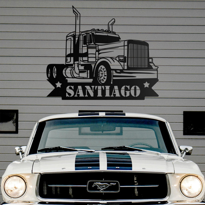 Custom Metal Semi Truck Driver Sign with Led Light, Truck Driver Gift, Semi Truck Wall Decor, Father's Day Gift, Trucking Company Wall Art