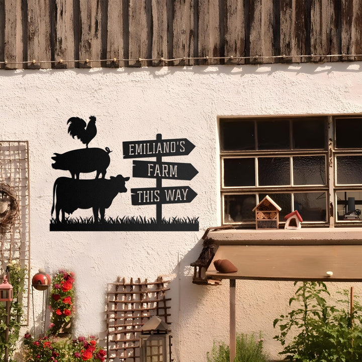 Personalized Animals Outdoor Farm Metal Sign, Custom Shape Metal Name Sign, Welcome Farm Animals Metal Sign, Farm Lovers Gift, Gift For Dad