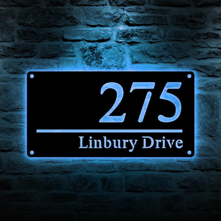 Custom Modern House Number Sign LED Lights, Address Sign, Custom Metal House Number Sign, Address Number, Address Sign For Yard, Home Decor