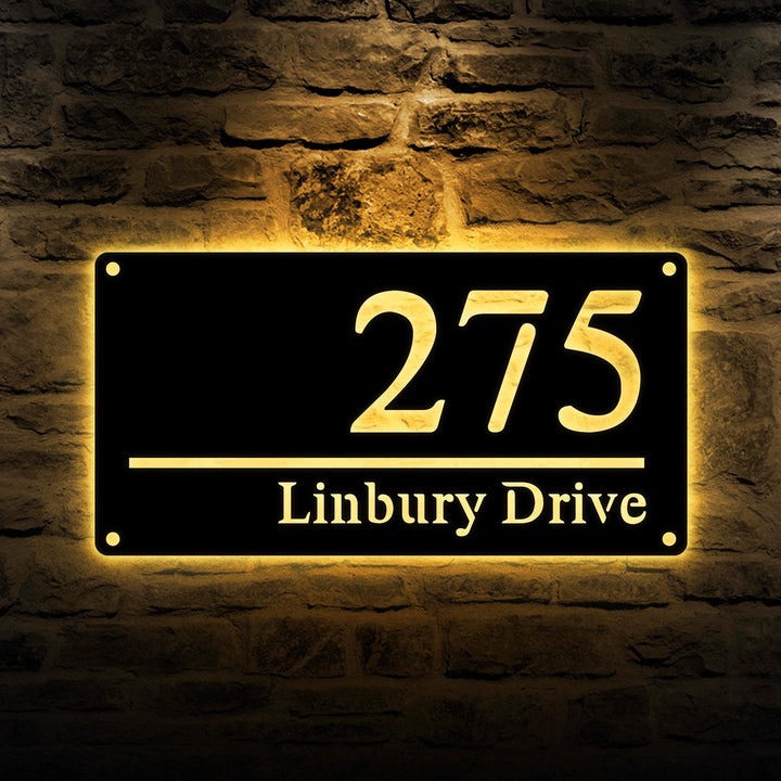 Custom Modern House Number Sign LED Lights, Address Sign, Custom Metal House Number Sign, Address Number, Address Sign For Yard, Home Decor