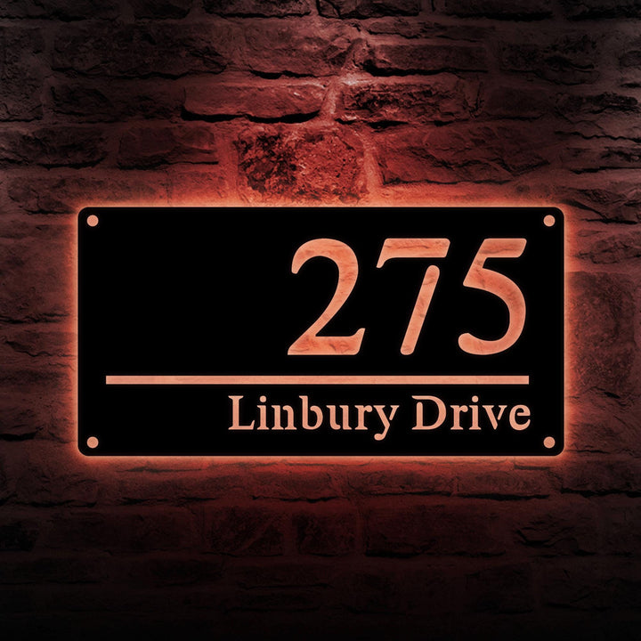 Custom Modern House Number Sign LED Lights, Address Sign, Custom Metal House Number Sign, Address Number, Address Sign For Yard, Home Decor