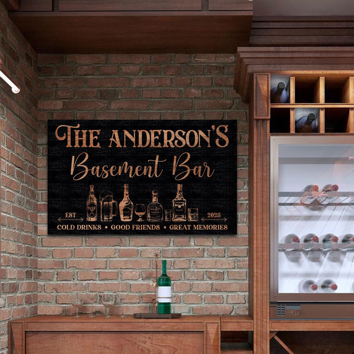 Custom Metal Basement Bar Sign – Personalized Man Cave Wall Art, Home Bar Decor, Beer Sign Gift for Dad, Him, Established Bar Metal Plaque