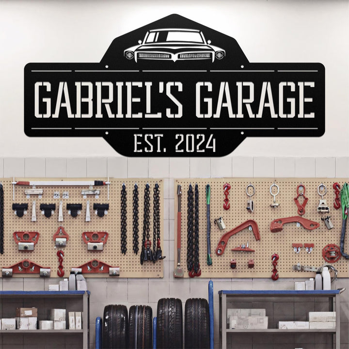 Personalized Garage Sign, Custom Garage Signs, Metal LED Garage Signs, Personalized Garage Hanging sign, Father’s Day Gift, Wall Art For Dad